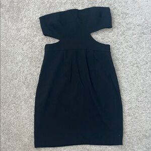 Black Halo Black Strapless Cutout Sheath Dress